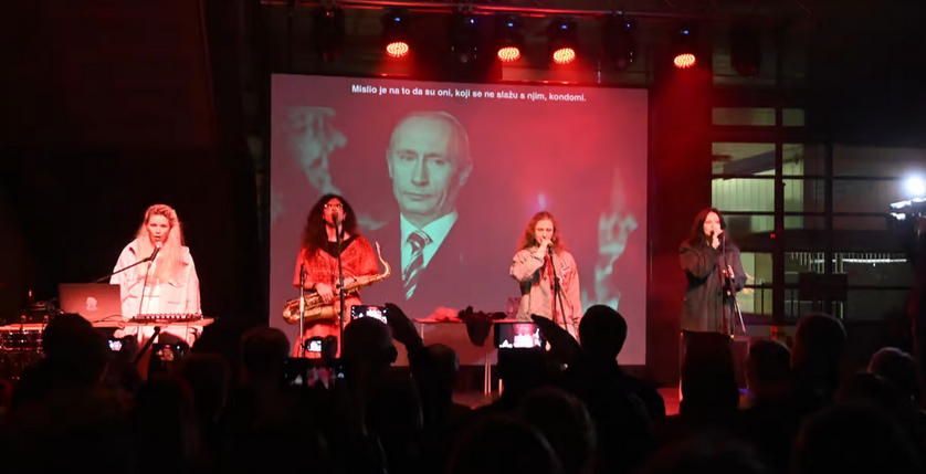 Russian troublemaker band Pussy Riot kept in Switzerland over enemy of war spray painting